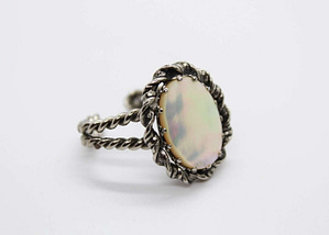 Western Germany Adjustable Mother of Pearl Ring at whisperingcityrva.com