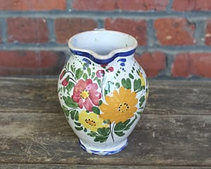 Vintage Italian Folk Art Floral Pottery Vase | Whispering City RVA