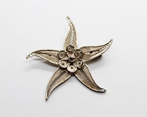 Vintage Bezalel Filigree Sterling Silver Starfish Brooch | Whispering City RVA