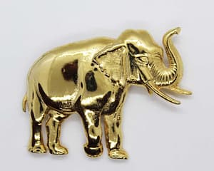 Gold Tone Elephant Brooch at whisperingcityrva.com