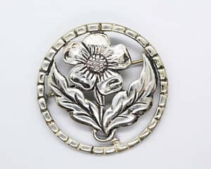 Sterling Silver Circular Flower Brooch at whisperingcityrva.com