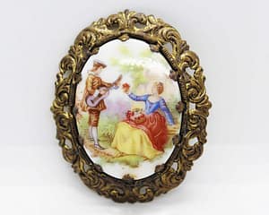 Fragonard Signed West Germany Courting Couple Brooch at whisperingcityrva.com