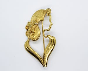 Lady Remington Signed Gold Tone Openwork Silhouette Brooch at whisperingcityrva.com