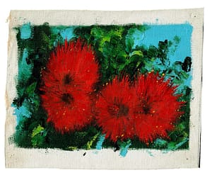 Vintage Small Floral Oil Painting on Cut Canvas - Chrysanthemums - Pompon Spider Mums at whisperingcityrva.com