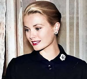 Grace Kelly with a Brooch on her collar