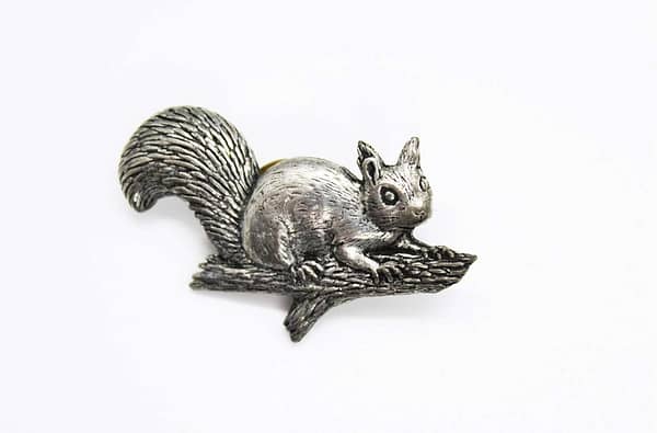 A R Brown Signed Pewter Squirrel Pin at whisperingcityrva.com