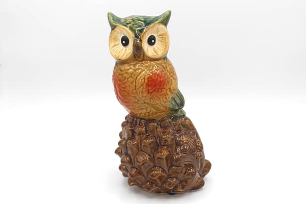 Vintage 1970s 8″ Owl Ceramic Pottery Statuette | Whispering City RVA