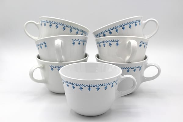 Vintage Corning Correlle Living Snowflake Blue Coffee Cups Set | Whispering City RVA
