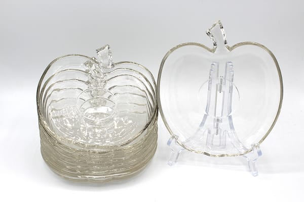 Vintage Clear Glass Apple Snack Plates Set | Whispering City RVA