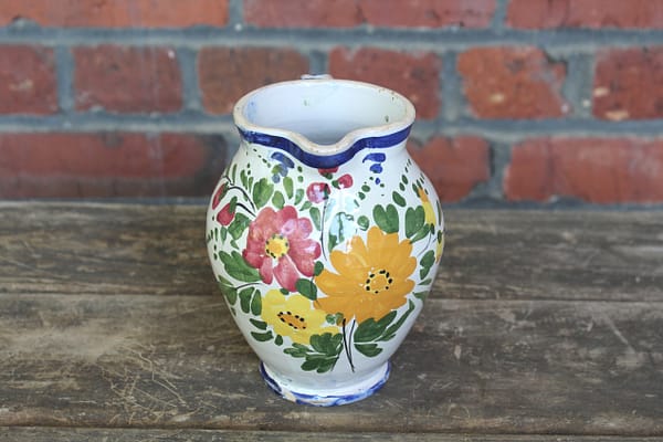 Vintage Italian Folk Art Floral Pottery Vase | Whispering City RVA