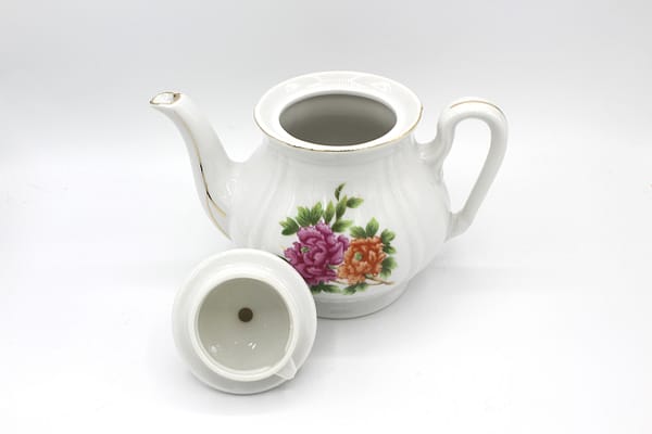 Vintage Porcelain Peony Flower Teapot w/ Lid | Whispering City RVA