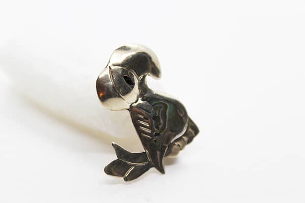 Taxco Signed Sterling Silver & Abalone Shell Toucan Brooch at whisperingcityrva.com