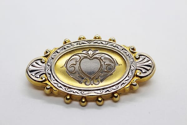 Vintage Hayward 1/20-12K Gold Filled Etched Heart Brooch | Whispering City RVA