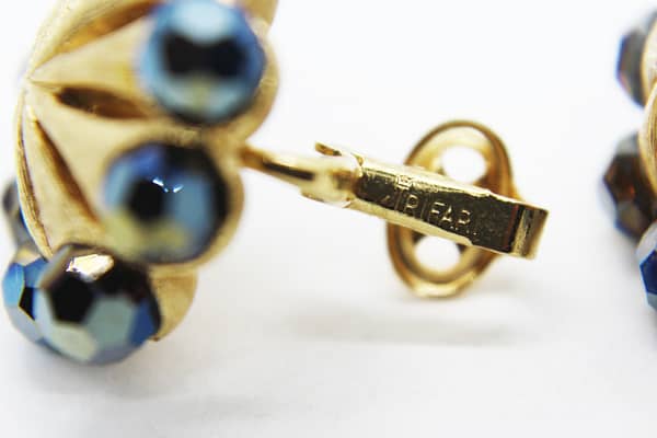 Vintage Trifari Crown AB Crystal Earrings at Whispering City RVA