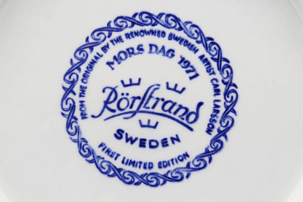 1971 Rorstrand Mors Dag Collectors Plate | Whispering City RVA