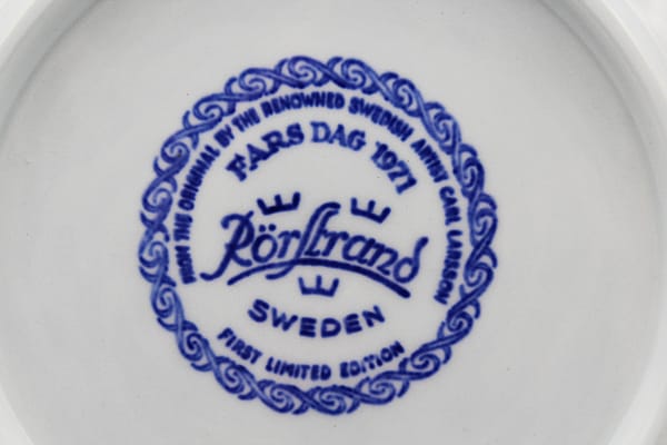 1971 Rorstrand Fars Dag Collectors Plate | Whispering City RVA
