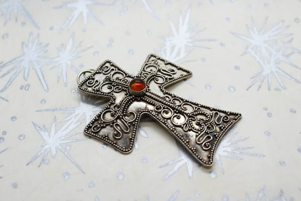Vintage 925 Sterling Victorian Mourning Cross | Whispering City RVA