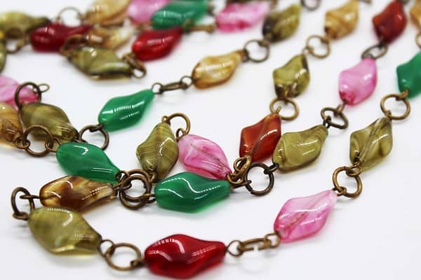 Vintage Multicolor Twisted Glass Bead Necklace at whisperingcityrva.com