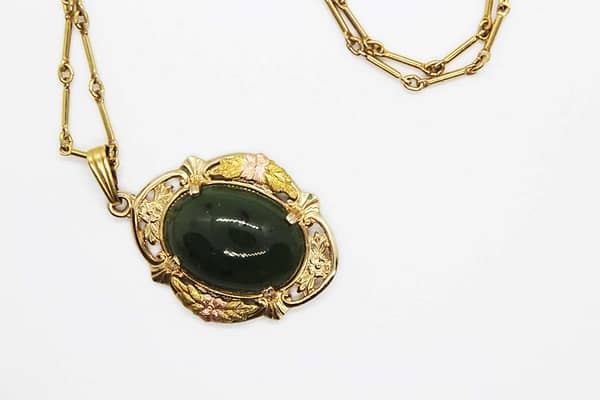 CCI Signed 12K Gold Filled Dainty Green Pendant Necklace at whisperingcityrva.com