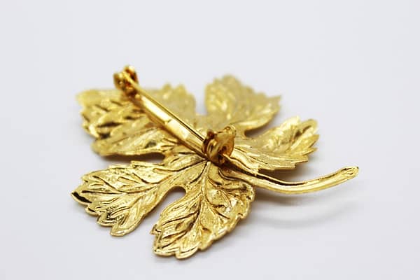 Gold Tone Sycamore Leaf Brooch at whisperingcityrva.com