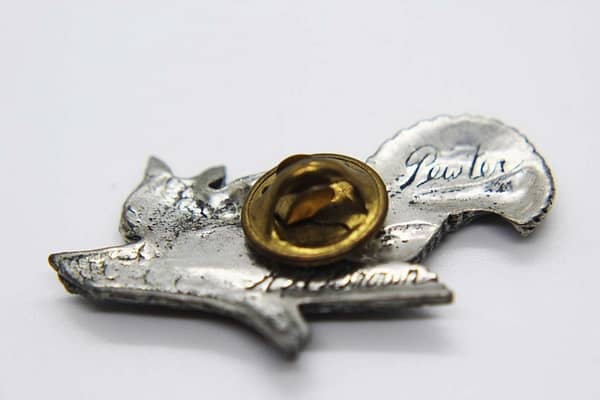 A R Brown Signed Pewter Squirrel Pin at whisperingcityrva.com