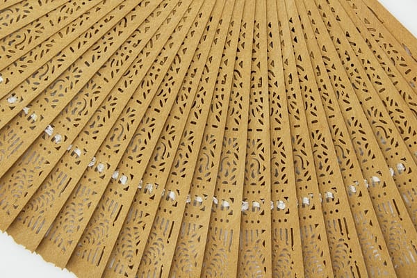 Vintage Wooden Japanese Thread Woven Openwork Folding Wood Sensu Hand Fan at whisperingcityrva.com