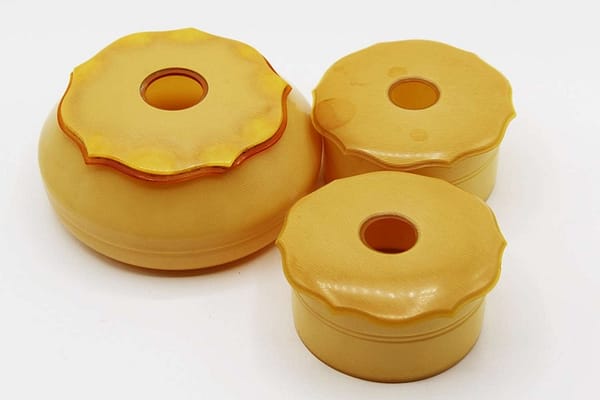 Set of 3 Vintage Celluloid Hair Receiver Vanity Boxes at whisperingcityrva.com
