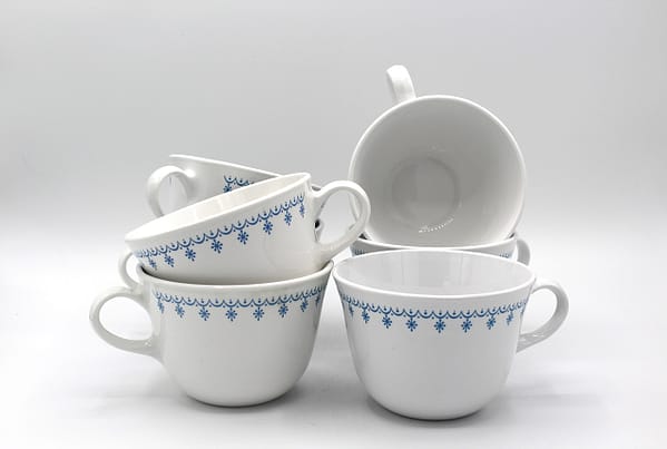 Vintage Corning Correlle Living Snowflake Blue Coffee Cups Set | Whispering City RVA