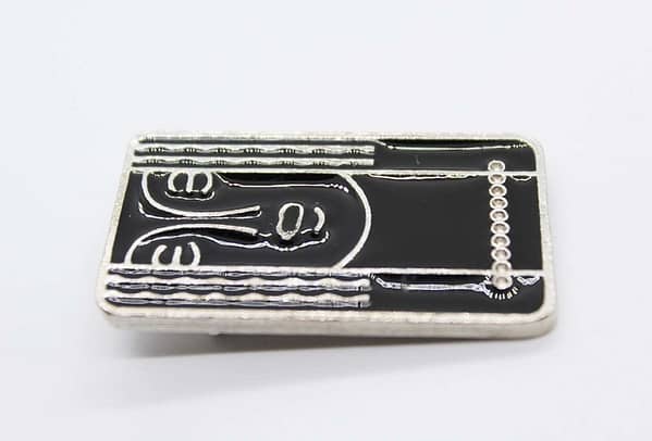 Charles of the Ritz Enamel and Pewter Face Brooch at whisperingcityrva.com