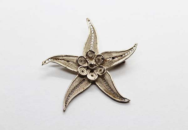 Vintage Bezalel Filigree Sterling Silver Starfish Brooch | Whispering City RVA