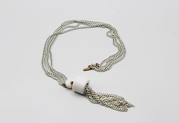 Vintage Monet 1960s White Tassel Necklace | Whispering City RVA