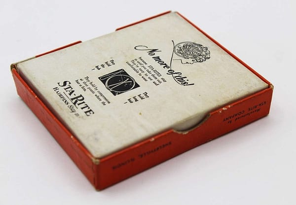 1920s Antique Sta-Rite Hair Pins Box with Hair Pins Inside - Color Black at whisperingcityrva.com
