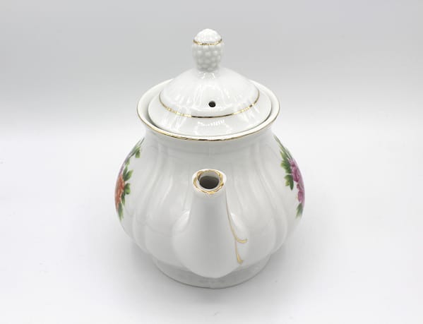 Vintage Porcelain Peony Flower Teapot w/ Lid | Whispering City RVA