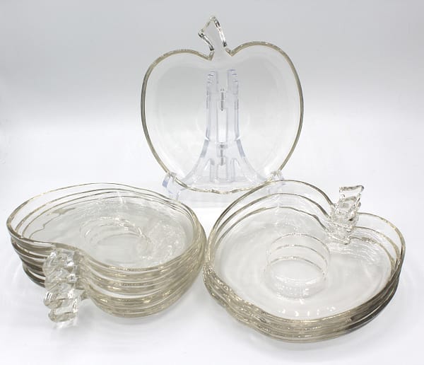 Vintage Clear Glass Apple Snack Plates Set | Whispering City RVA