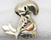Taxco Signed Sterling Silver & Abalone Shell Toucan Brooch - Vintage, MCM, Mid Century, Retro, Animal Lovers, Fine, Bird, Tropical, Mexico