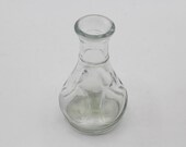 1950s Libby Glass Small Clear 3.5" Thumb Print Collectible Miniature Bottle Bud Vase - Vintage Farmhouse Decor - Apothecary Medicine Bottle