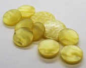 Vintage Lucite Moonglow Yellow Flat Shank Buttons - Set of 10 - Historical Costuming, Sewing Supplies at Whispering City RVA