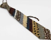 Real Pheasant Bird Feather Standard Mens Necktie Tie - 15.5 L x 3.25" W - Vintage, Retro, Luxury, Wedding, Artsy, Artistic, Formal, Fancy