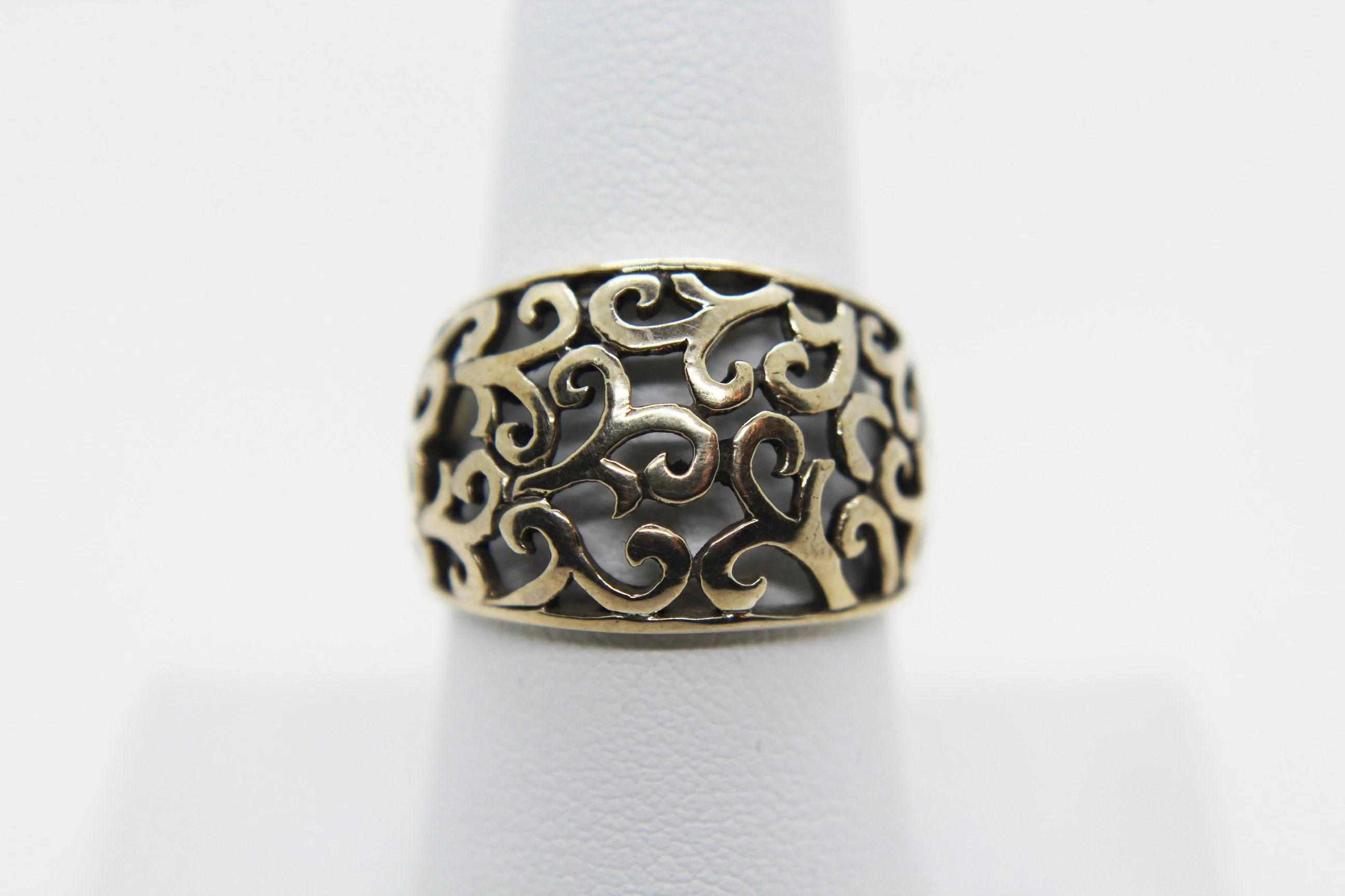 Vintage Silver Swirl Ring - Size 8.5 - Unique Boho Retro MCM Jewelry at Whispering City RVA
