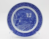 1971 Rorstrand – Fars Dag – Blue and White Decorative Collectors Father’s Day Plate – Sweden at Whispering City RVA