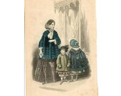 1849 Antique Les Modes Parisiennes - Illman & Sons - French Fashion Plate - Hand Colored Engraving at Whispering City RVA